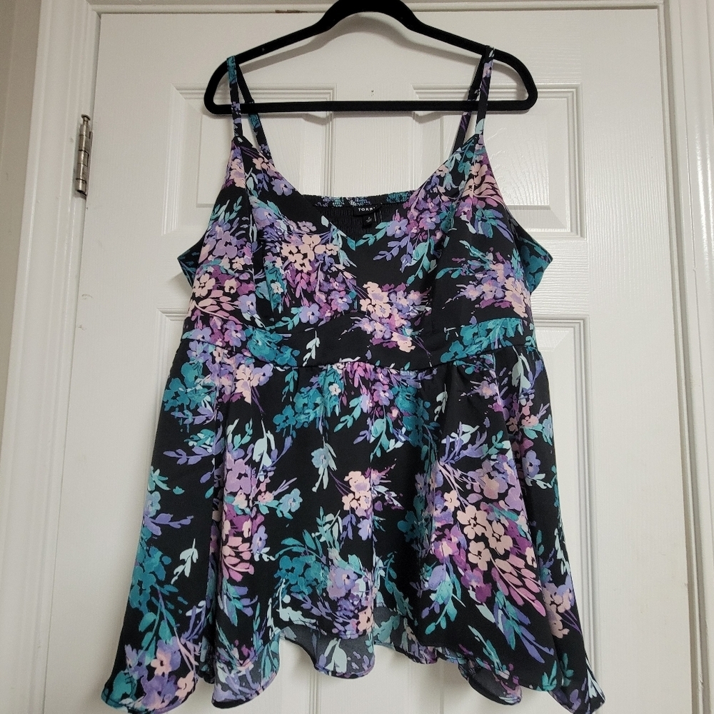 Torrid NWT Peplum Studio Crepe De Chine Top Size 2-2X.